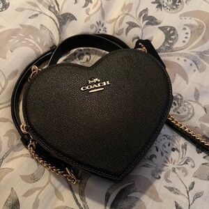 Coach Heart-Shaped Leather Black Crossbody Bag. Used like new. Authentic bag